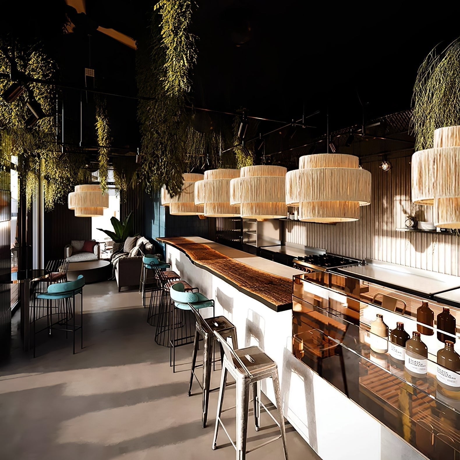 Thyra Straw Traditional Retro Pendant Light