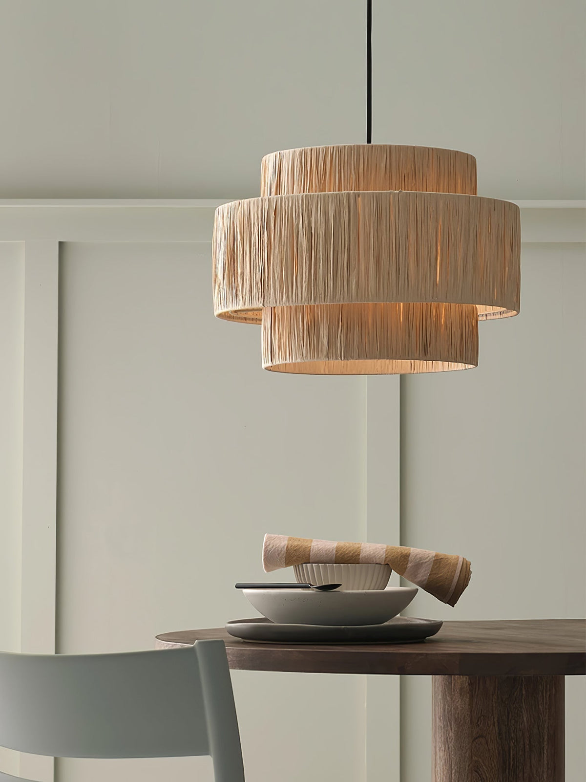 Thyra Straw Traditional Retro Pendant Light