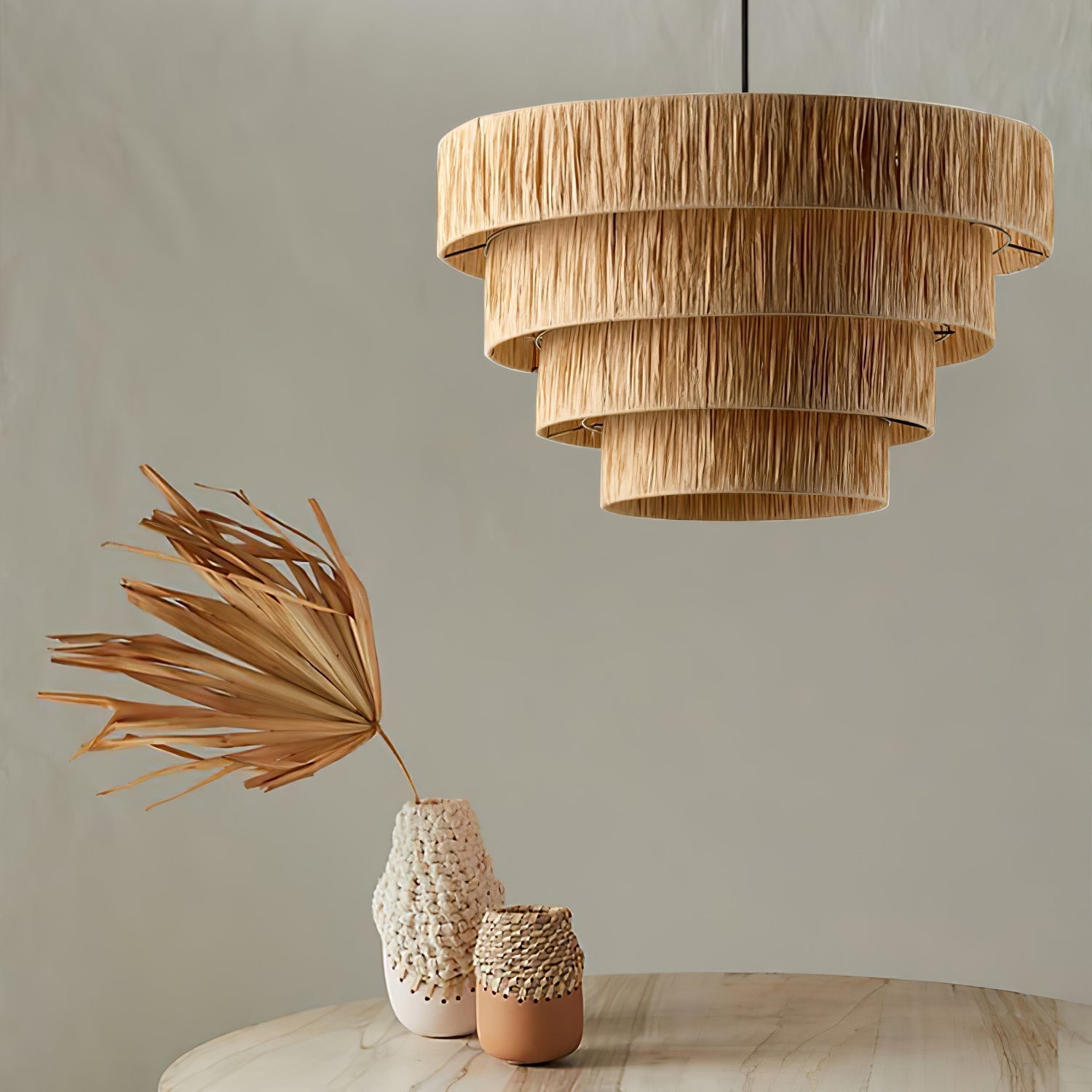 Thyra Straw Traditional Retro Pendant Light