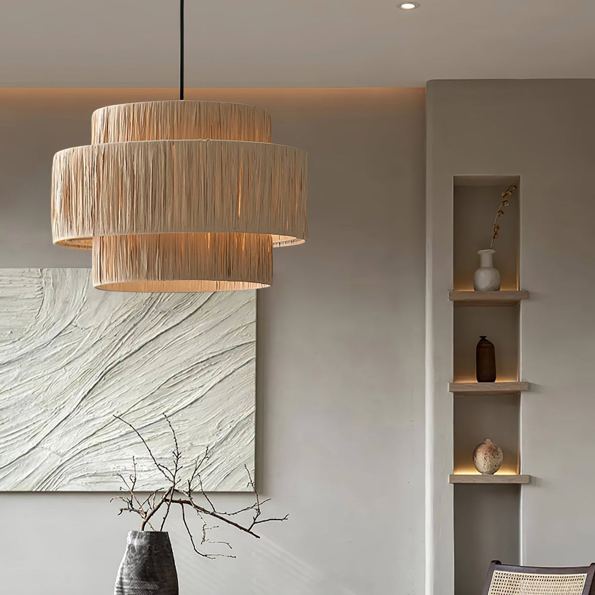 Thyra Straw Traditional Retro Pendant Light