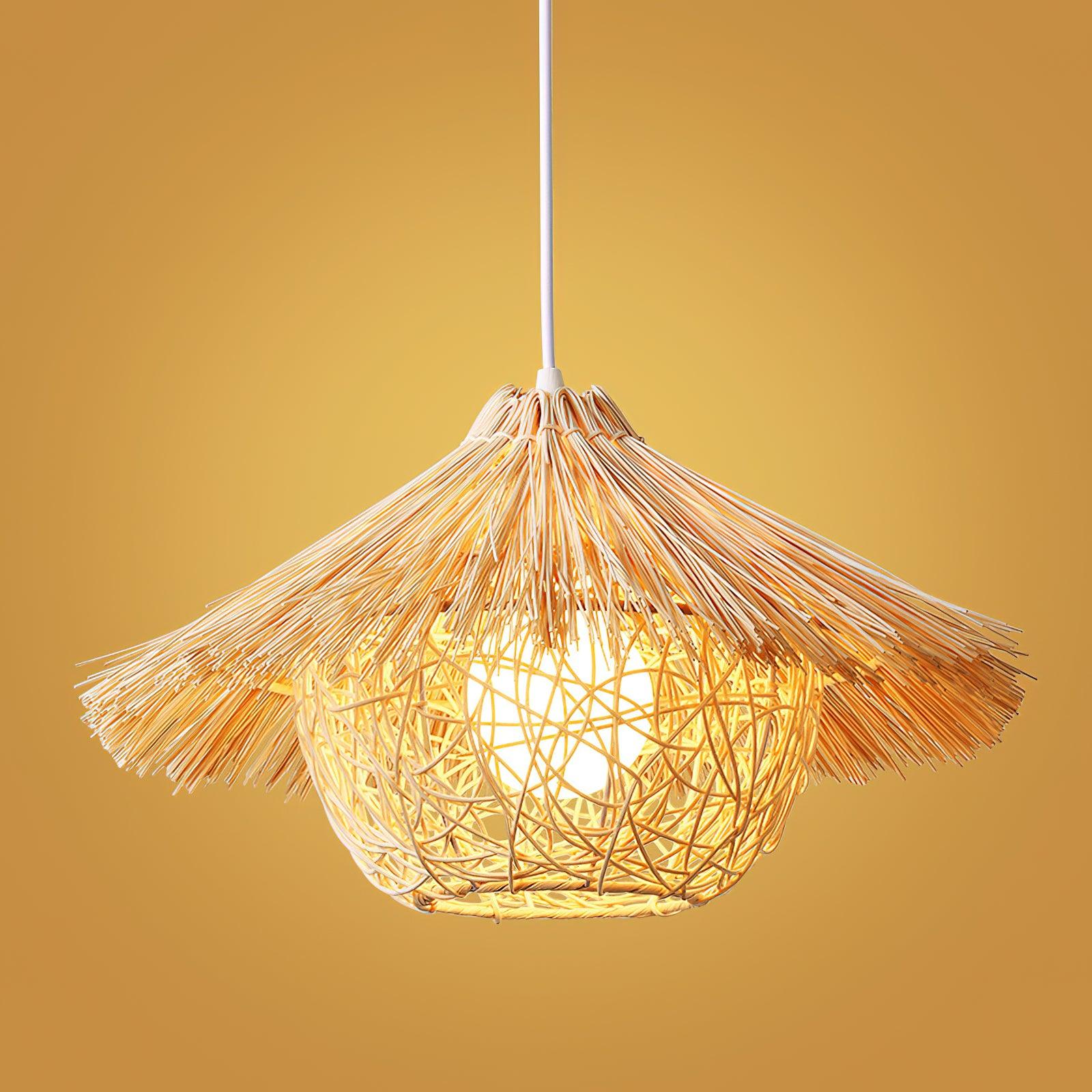 Sunell Straw Hat Rattan Pendant Light