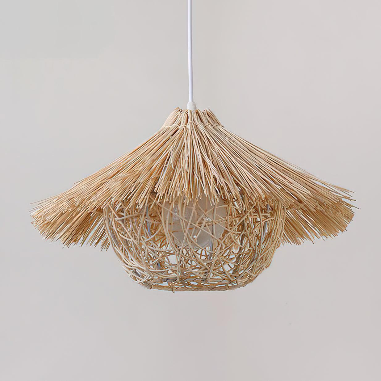 Sunell Straw Hat Rattan Pendant Light