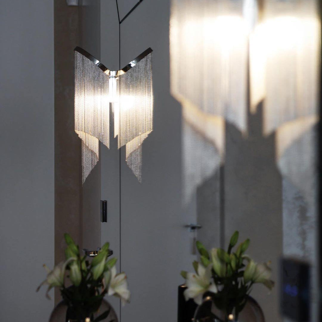 Lustra Pendant Lamp Stream Chain Nickel - Neutral Decor