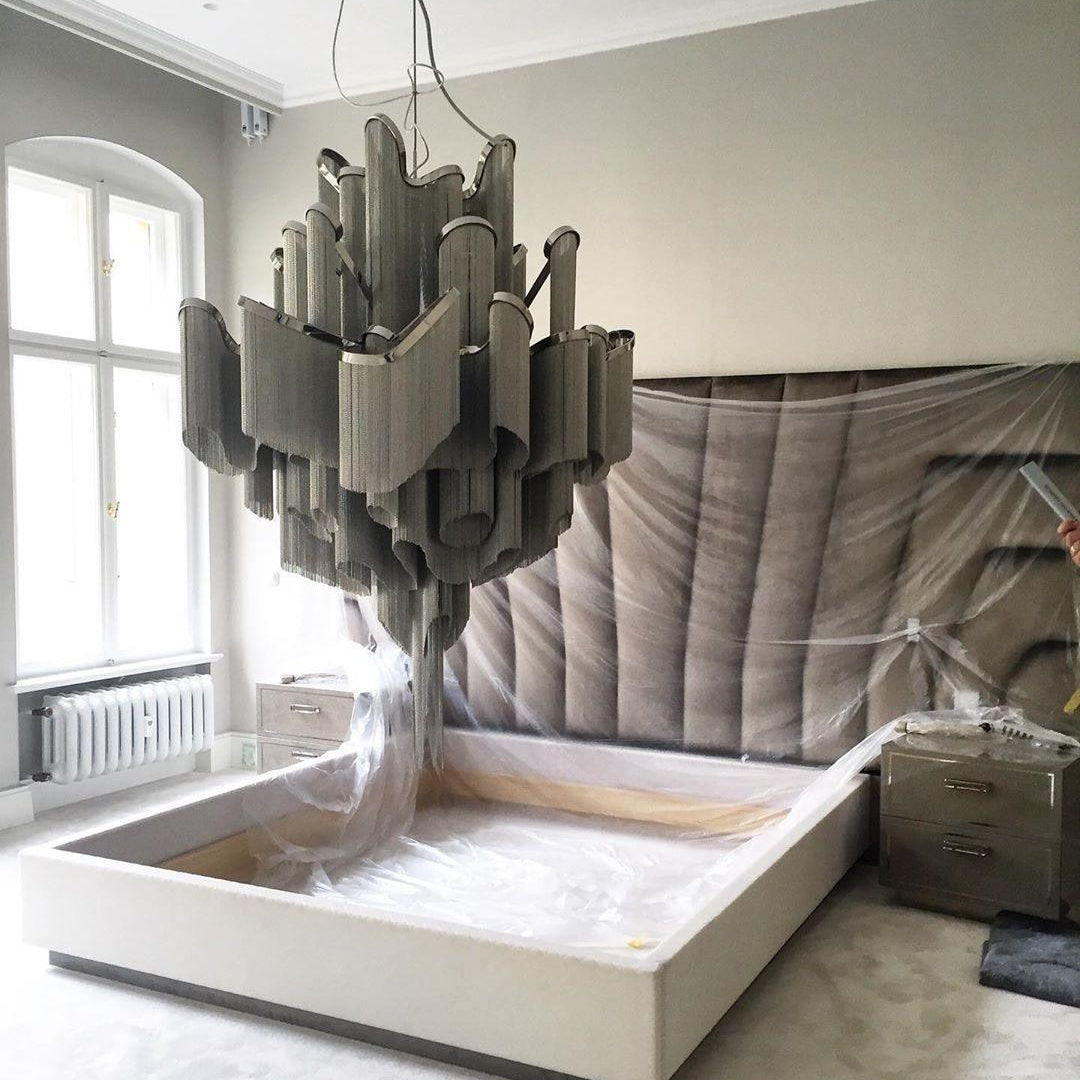 Lustra Pendant Lamp Stream Chain Nickel - Neutral Decor