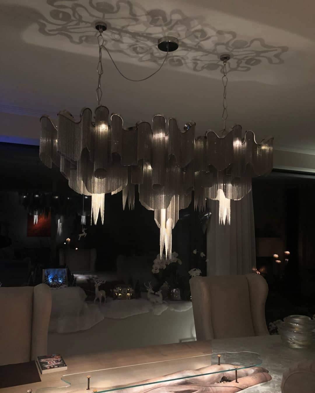 Lustra Pendant Lamp Stream Chain Nickel
