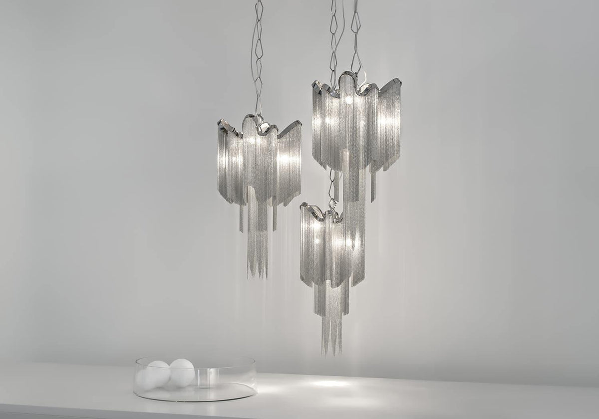Lustra Pendant Lamp Stream Chain Nickel