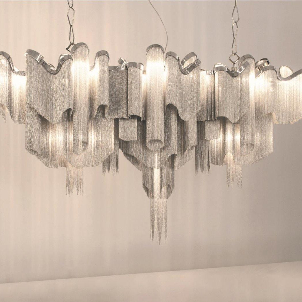 Lustra Pendant Lamp Stream Chain Nickel - Neutral Decor