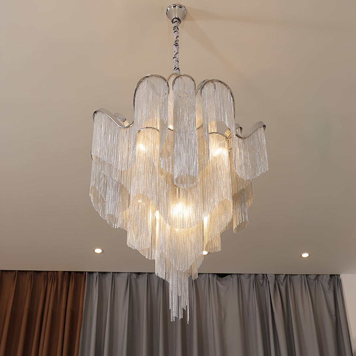 Lustra Pendant Lamp Stream Chain Nickel