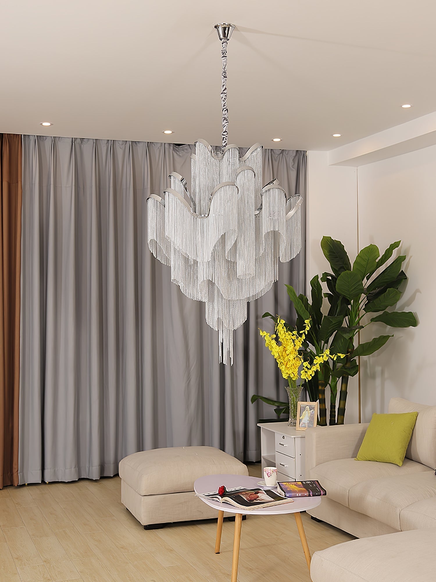 Lustra Pendant Lamp Stream Chain Nickel