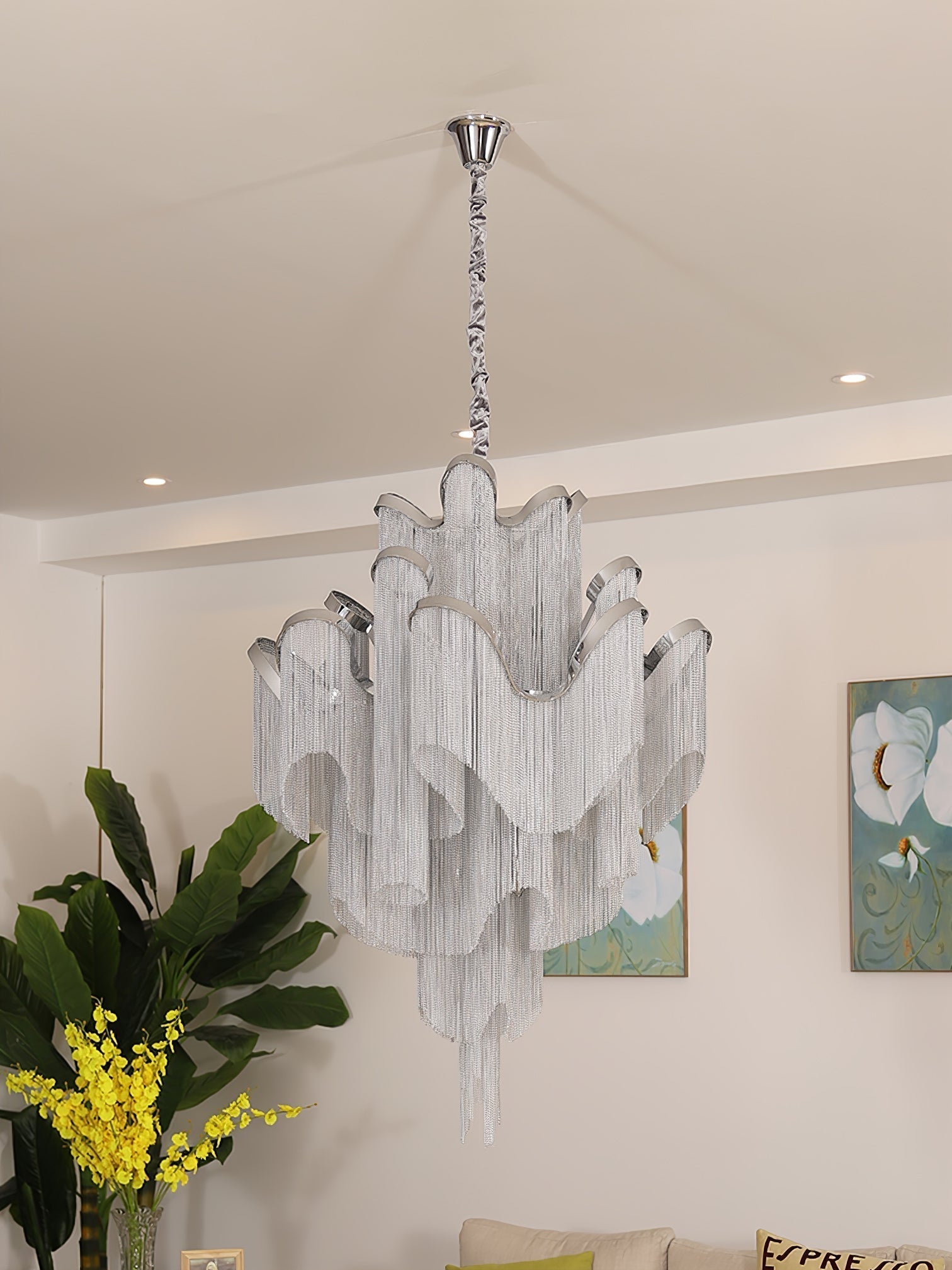 Lustra Pendant Lamp Stream Chain Nickel