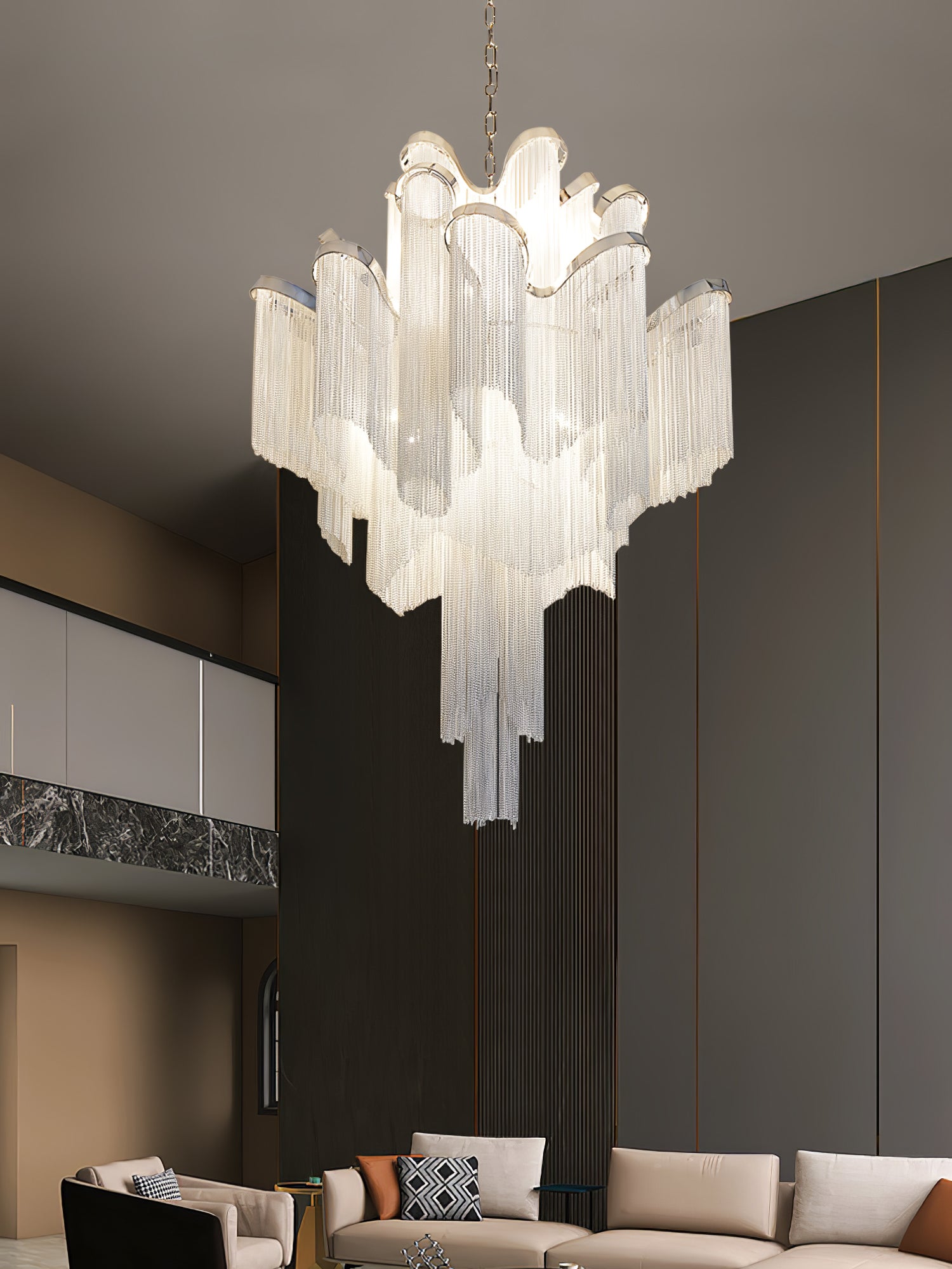 Lustra Pendant Lamp Stream Chain Nickel