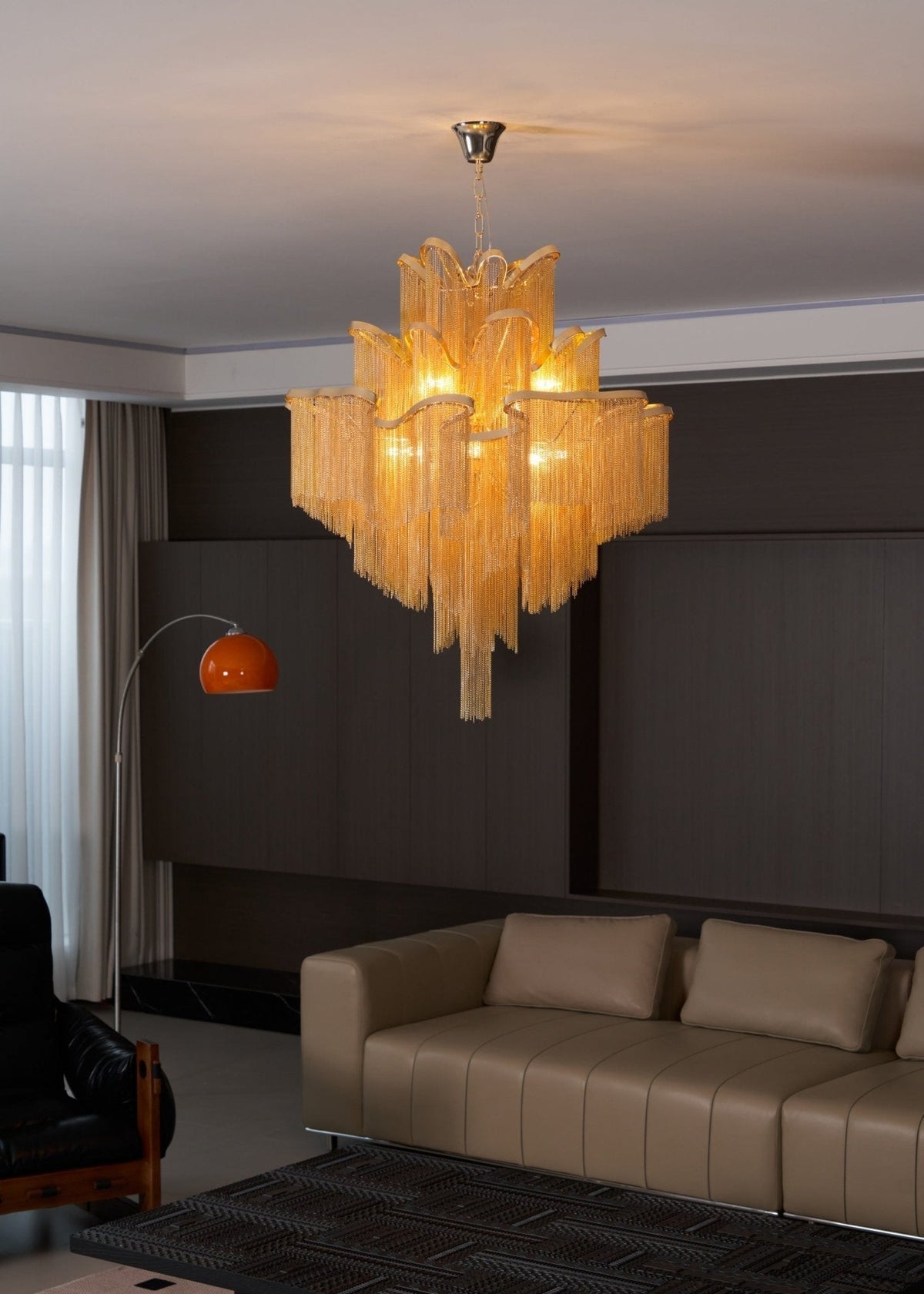 Lustra Pendant Lamp Stream Chain Nickel