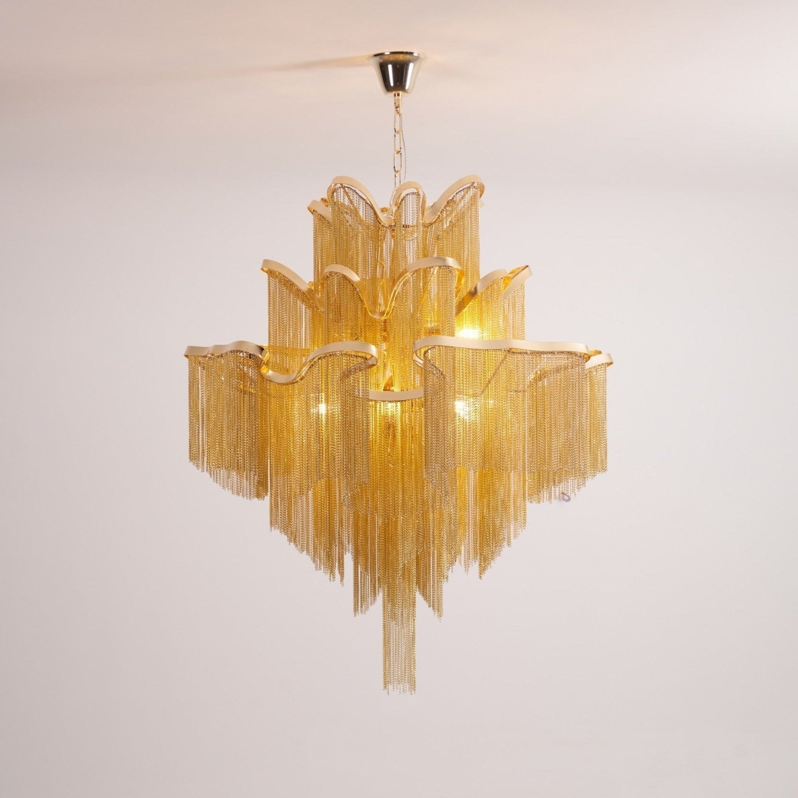 Lustra Pendant Lamp Stream Chain Nickel - Neutral Decor