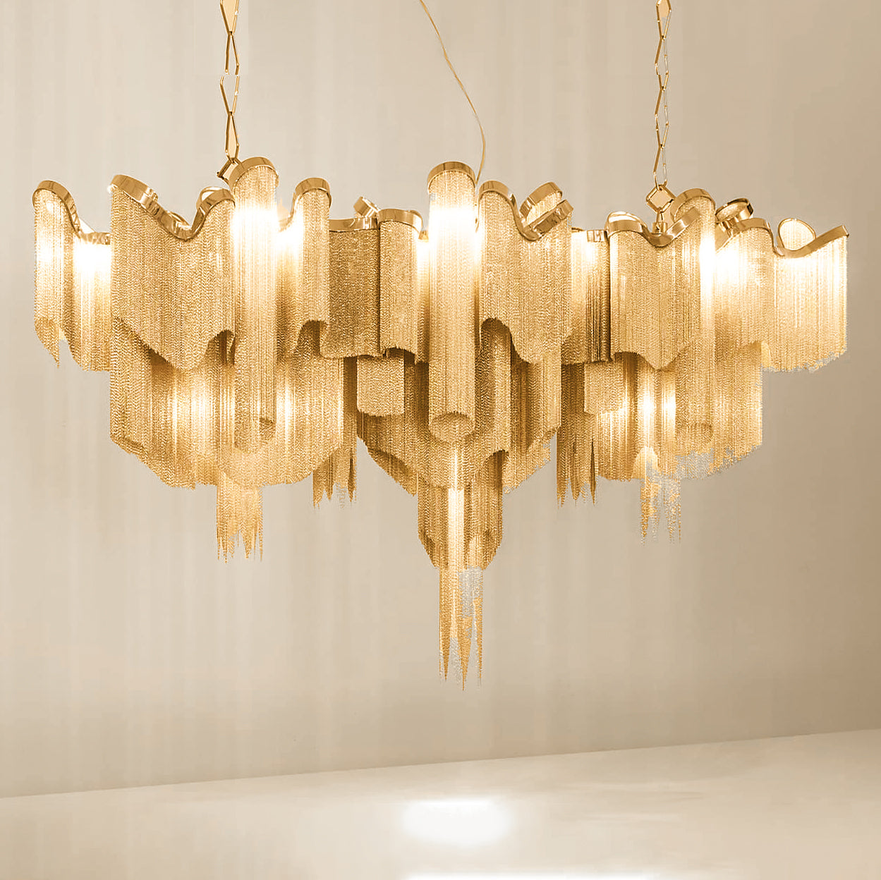 Lustra Pendant Lamp Stream Chain Nickel