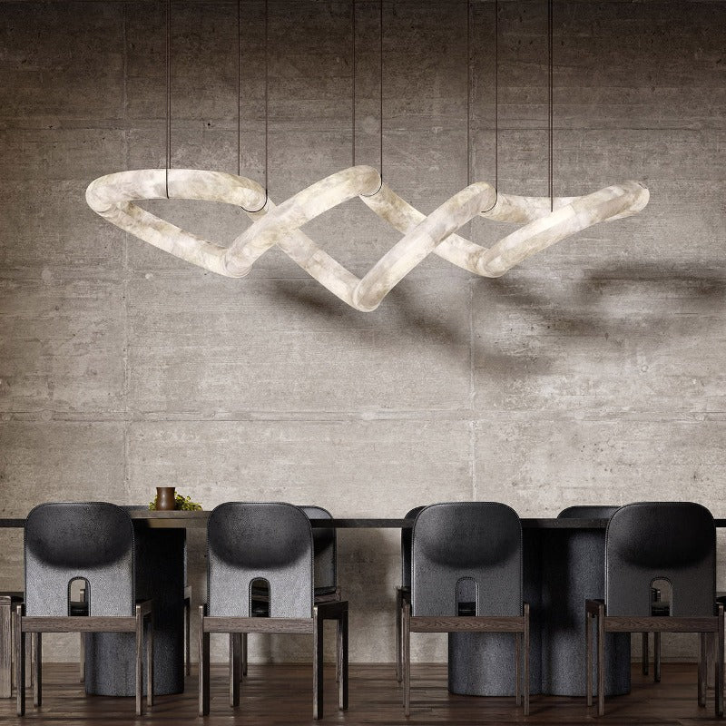 Mithos Curved Alabaster Pendant Light