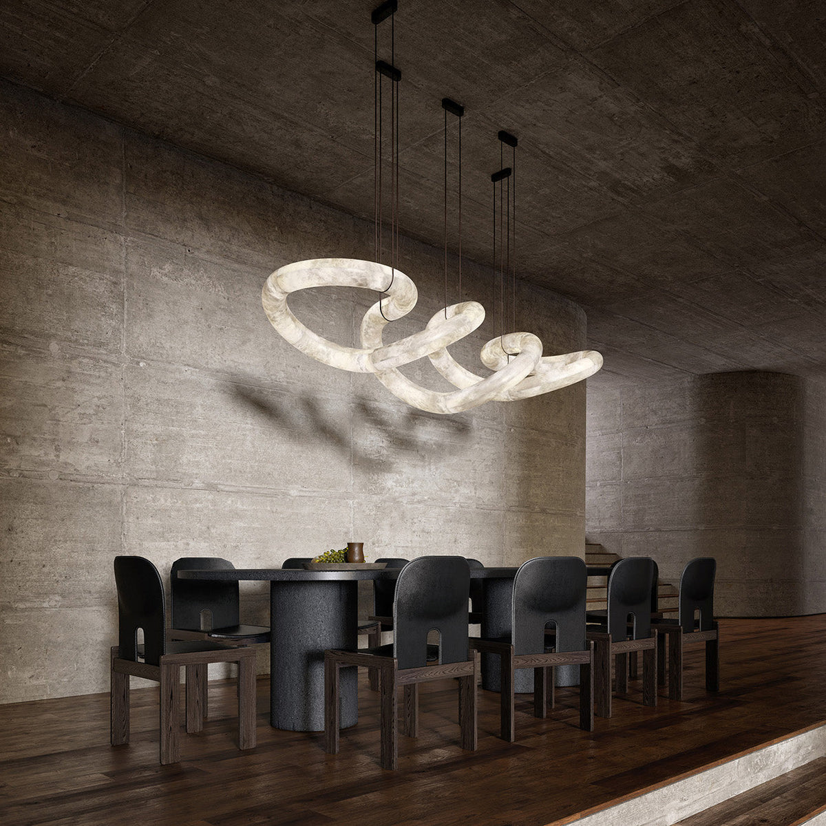 Mithos Curved Alabaster Pendant Light