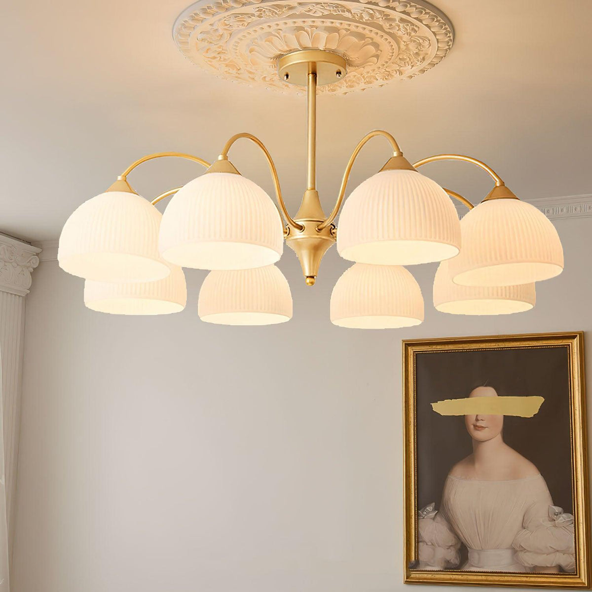 Zaren Chandelier Striped Glass Bowl