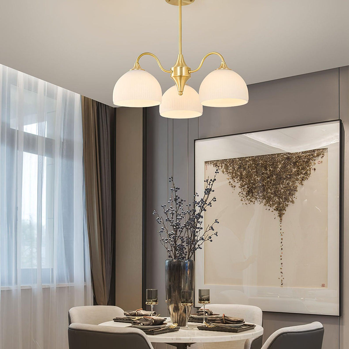 Zaren Chandelier Striped Glass Bowl