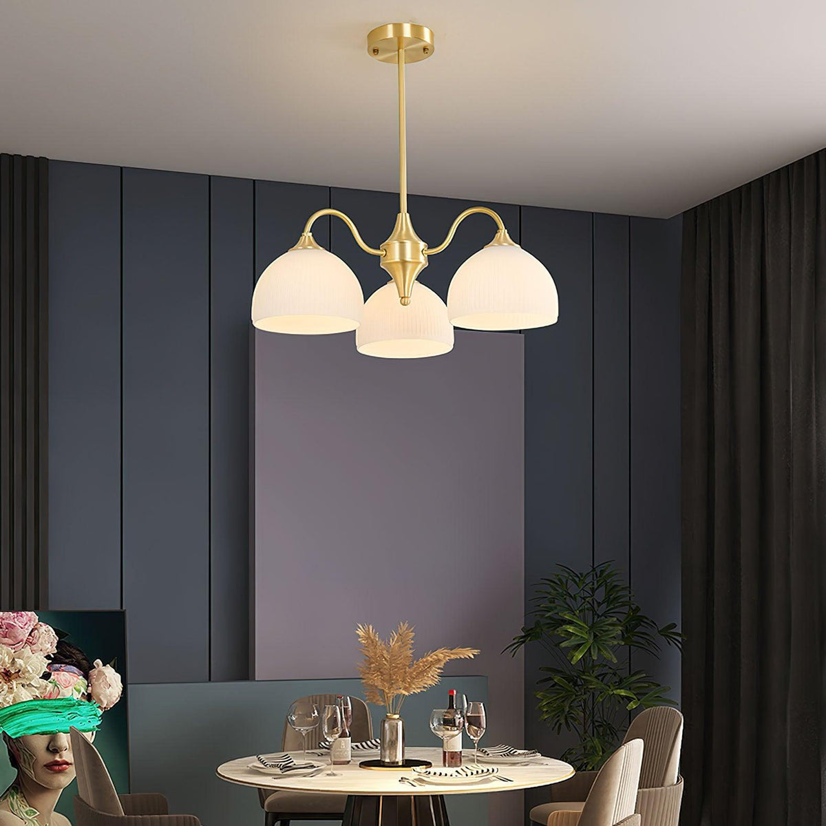 Zaren Chandelier Striped Glass Bowl