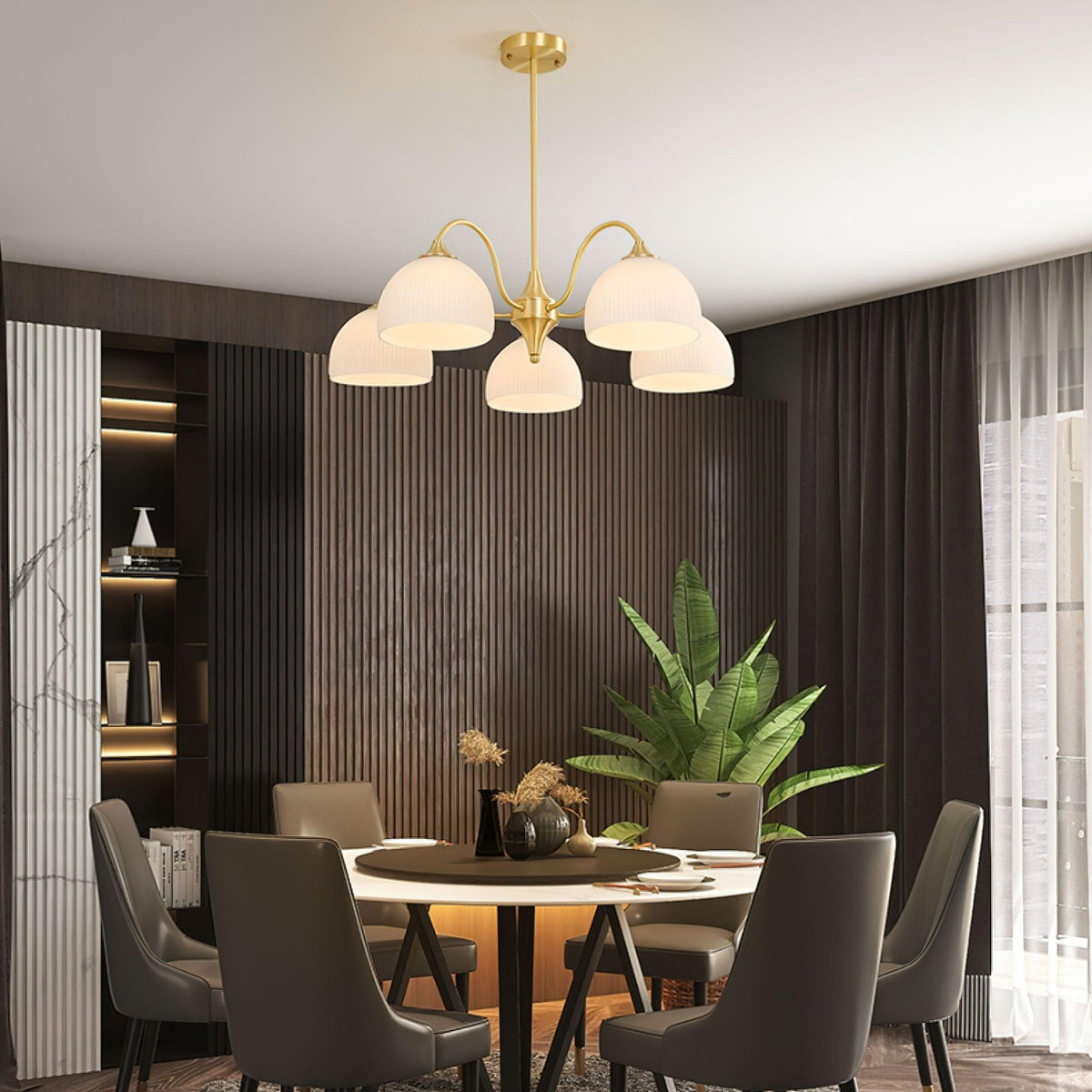 Zaren Chandelier Striped Glass Bowl