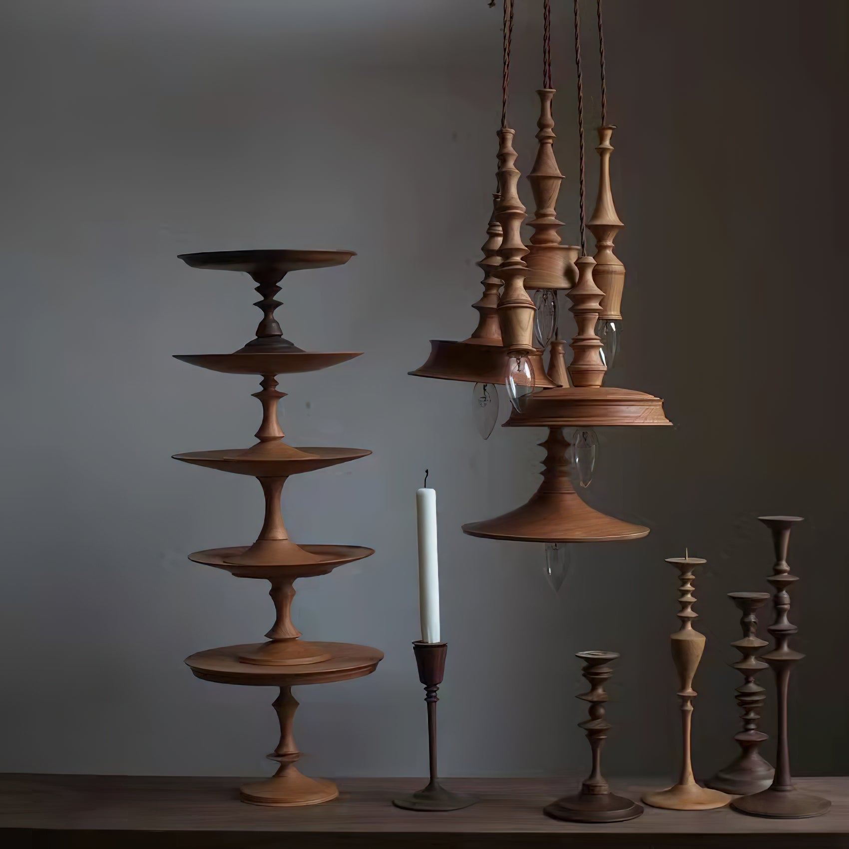 Tessira Wood Industrial Pendant Lamp