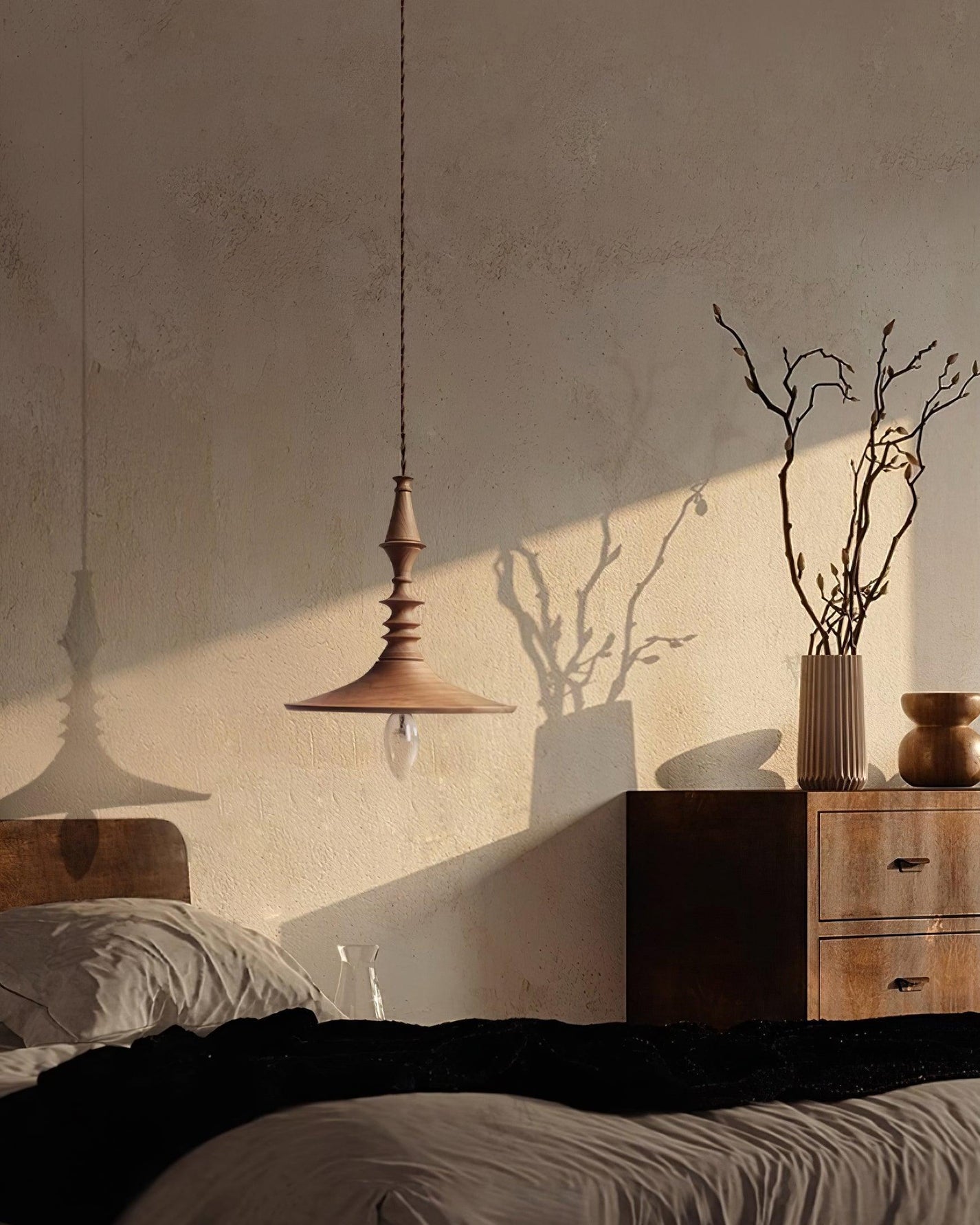 Tessira Wood Industrial Pendant Lamp