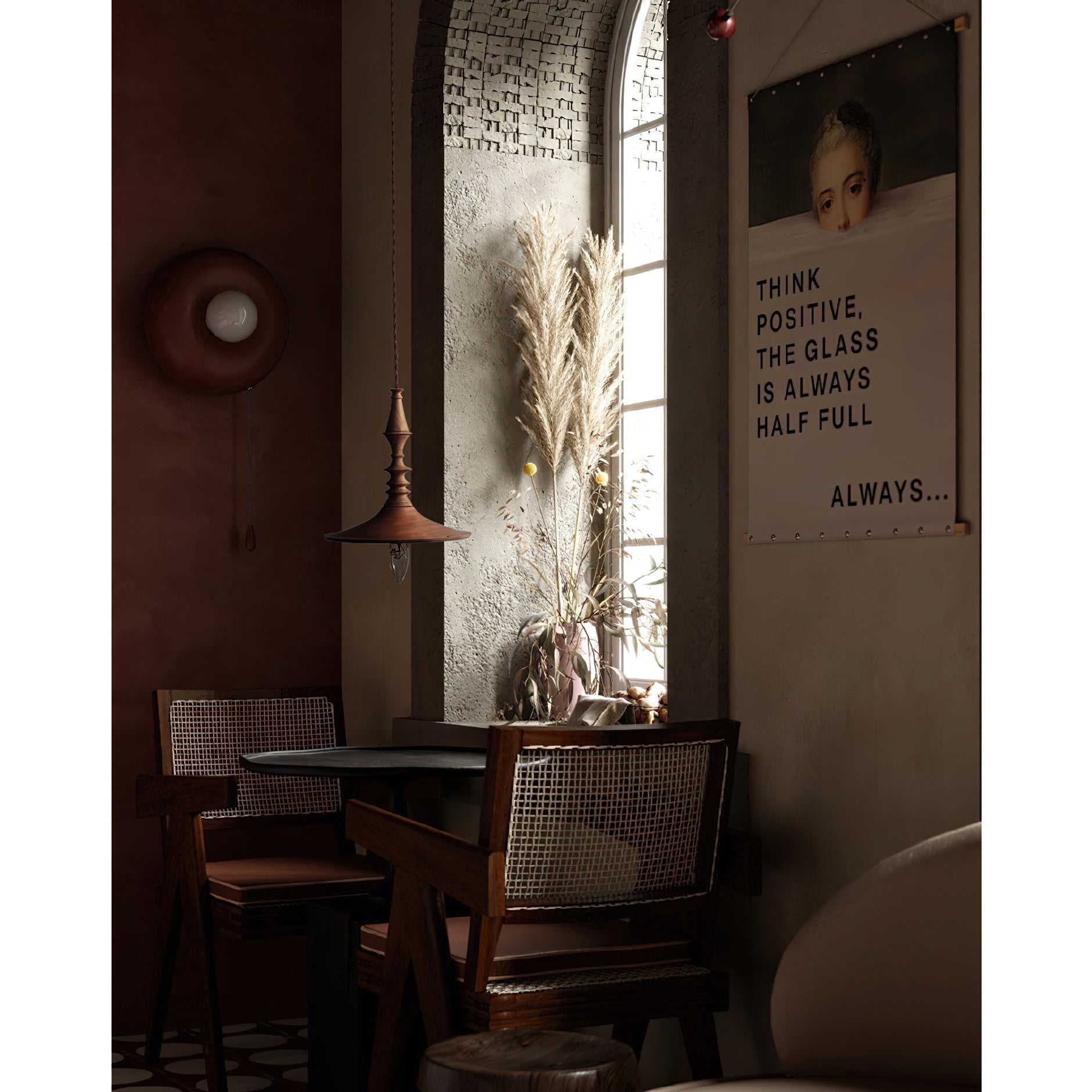 Tessira Wood Industrial Pendant Lamp