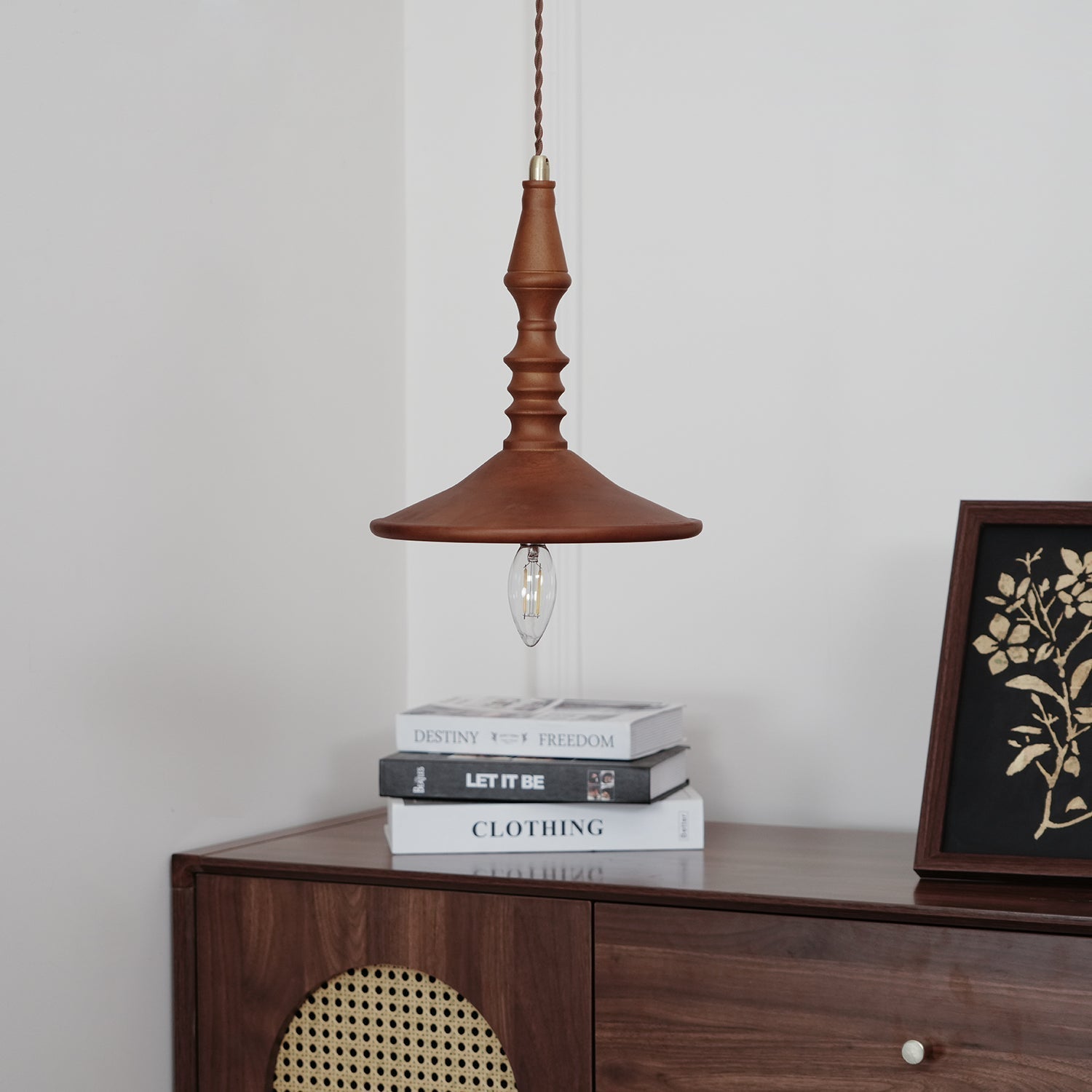 Tessira Wood Industrial Pendant Lamp
