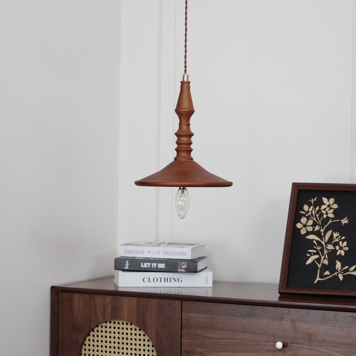 Tessira Wood Industrial Pendant Lamp