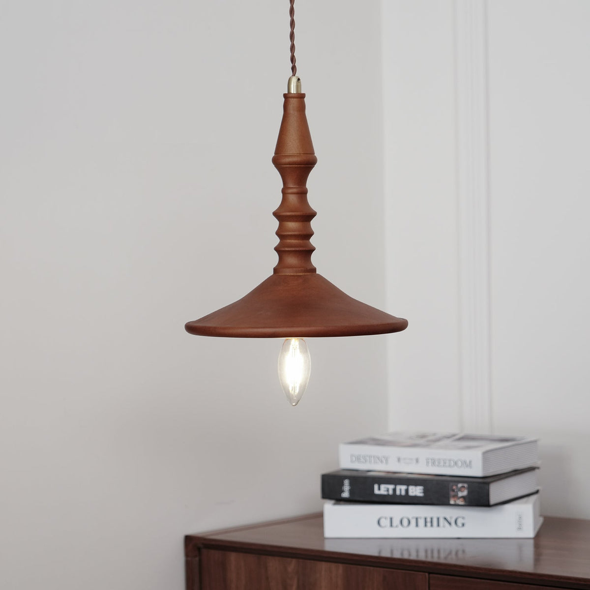 Tessira Wood Industrial Pendant Lamp