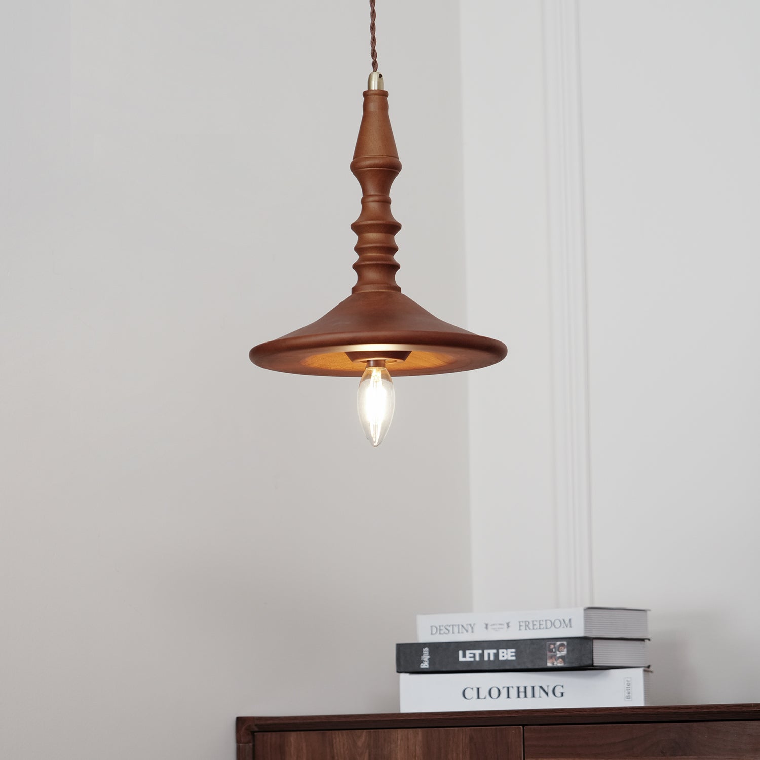 Tessira Wood Industrial Pendant Lamp