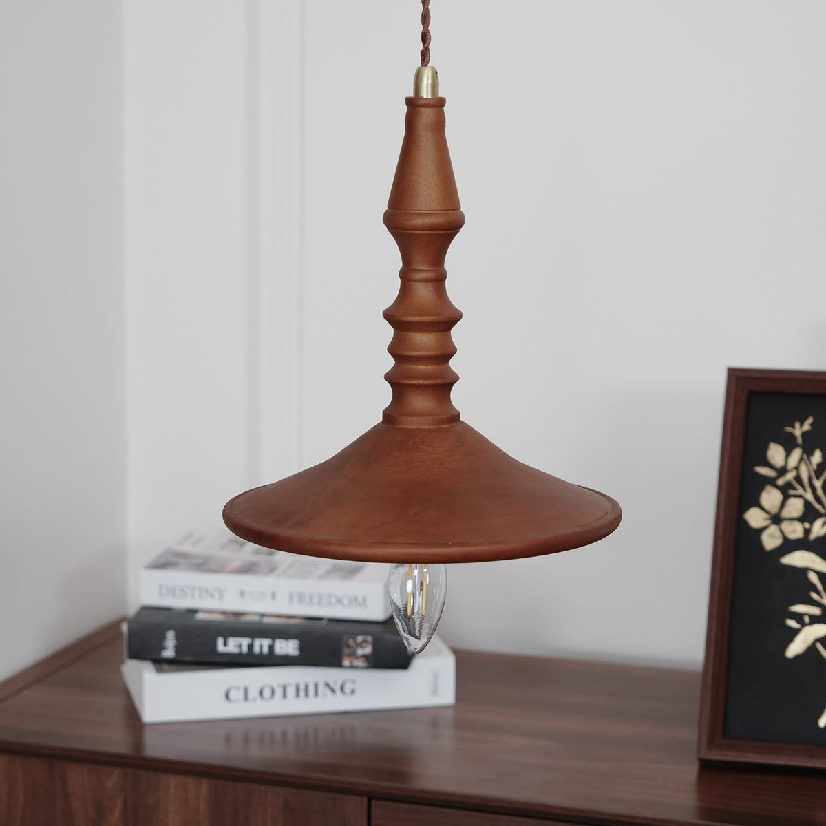 Tessira Wood Industrial Pendant Lamp
