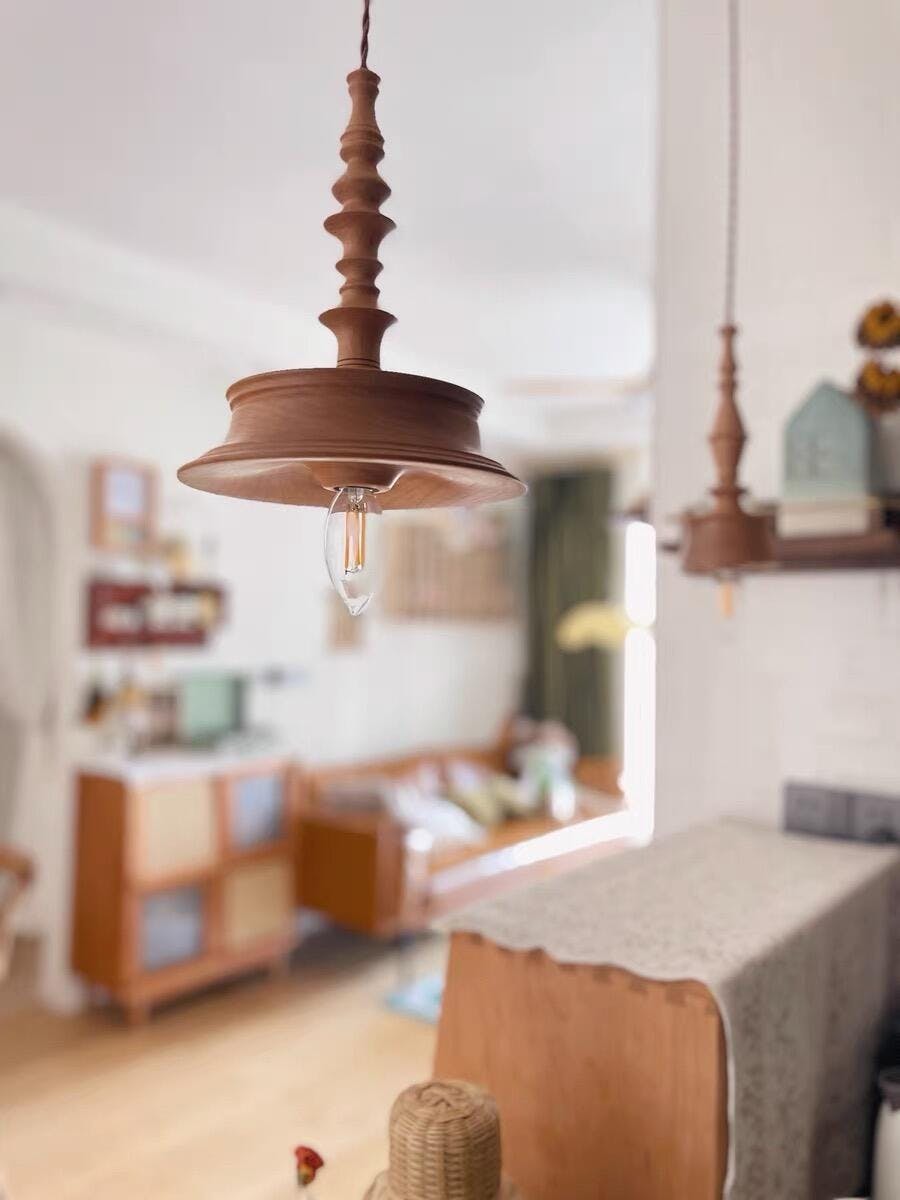 Tessira Wood Industrial Pendant Lamp