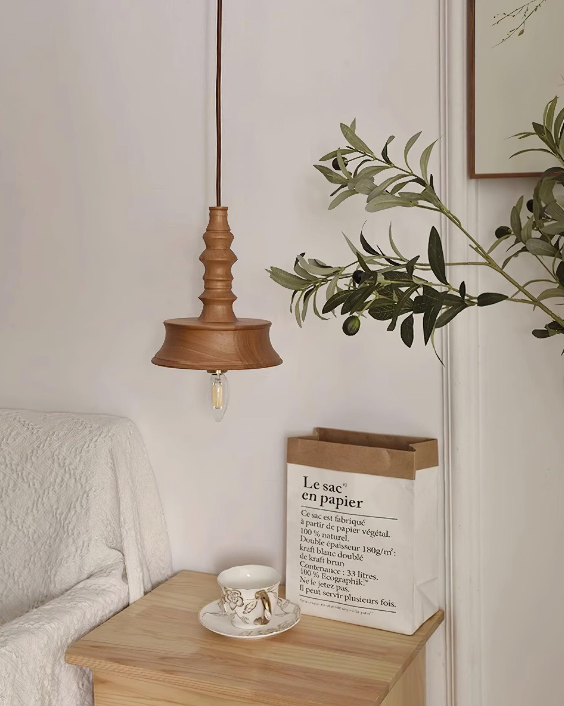 Tessira Wood Industrial Pendant Lamp