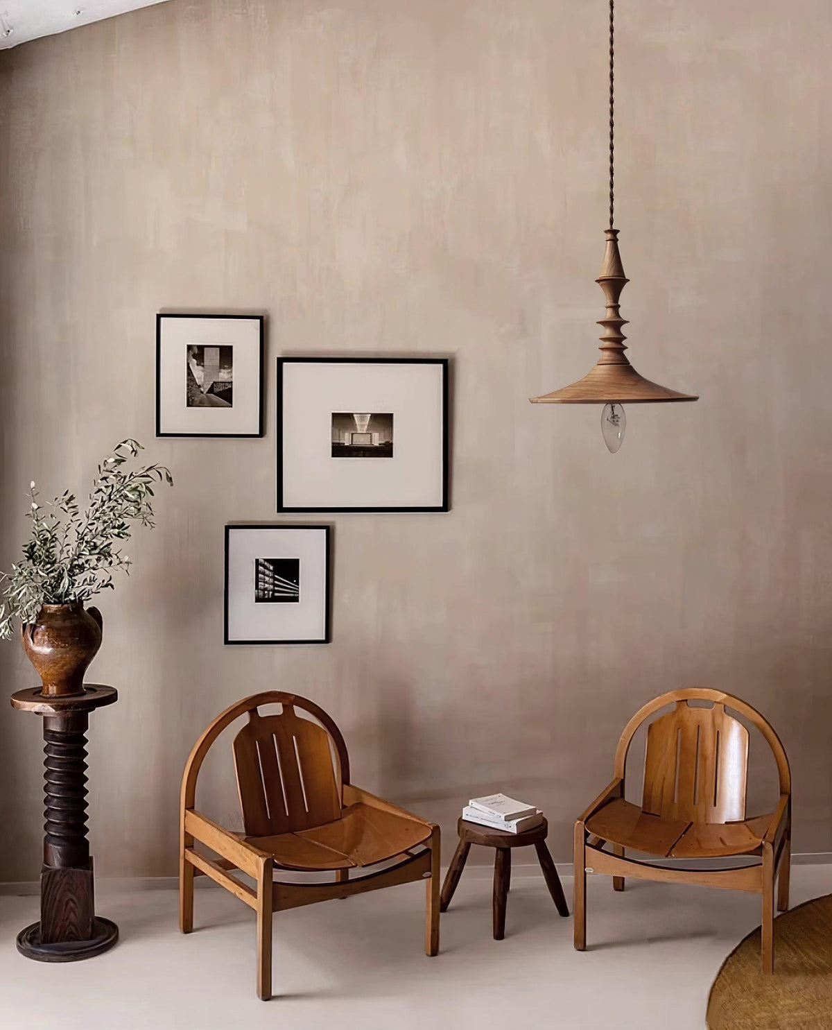 Tessira Wood Industrial Pendant Lamp