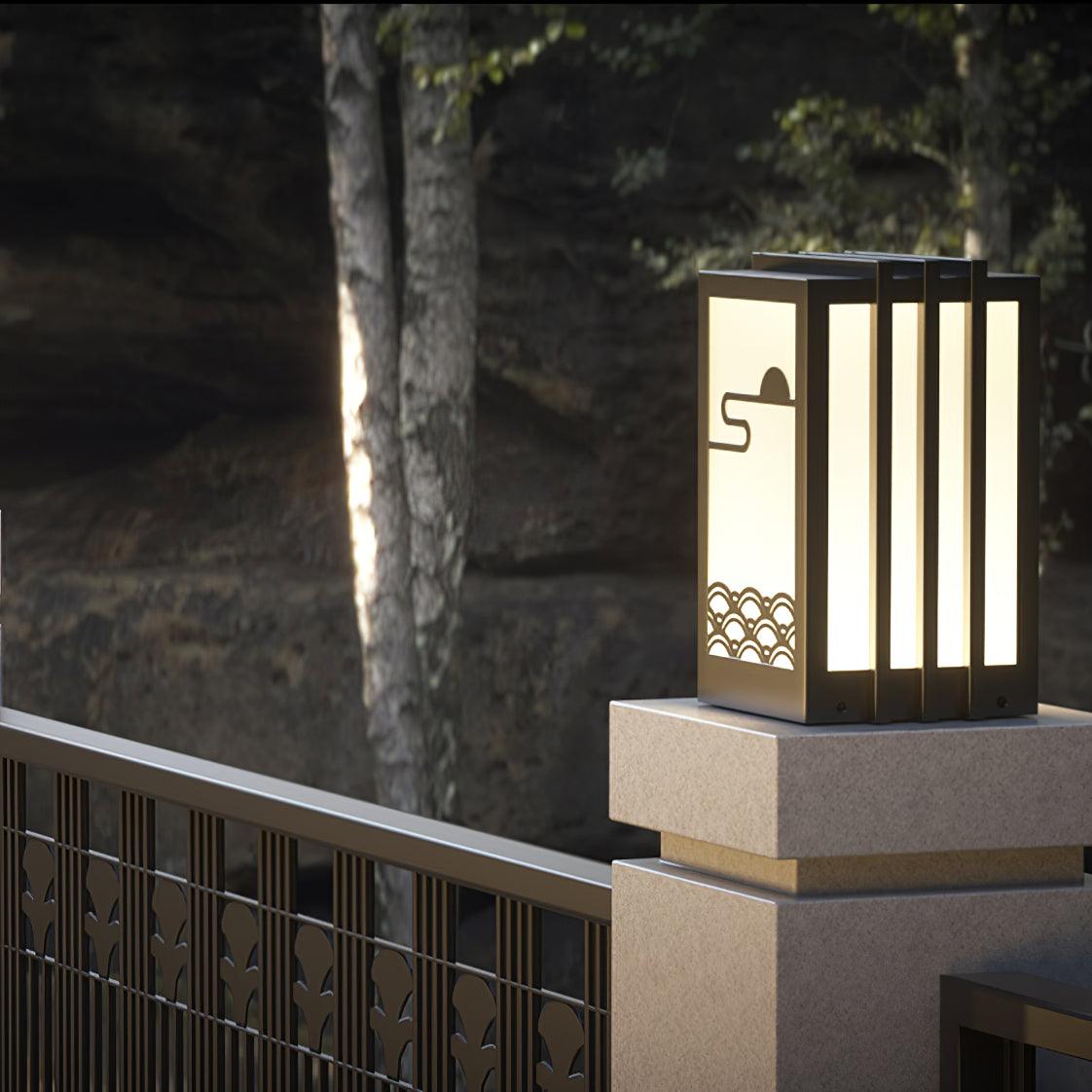 Rivenena Outdoor Light Rectangular Sunrise Pattern Minimalist Garden