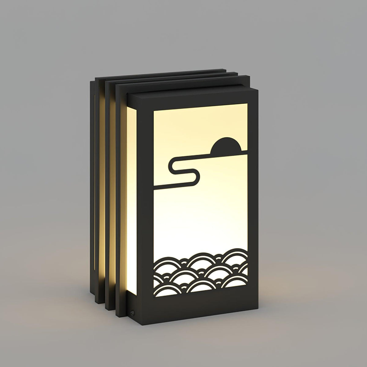 Rivenena Outdoor Light Rectangular Sunrise Pattern Minimalist Garden