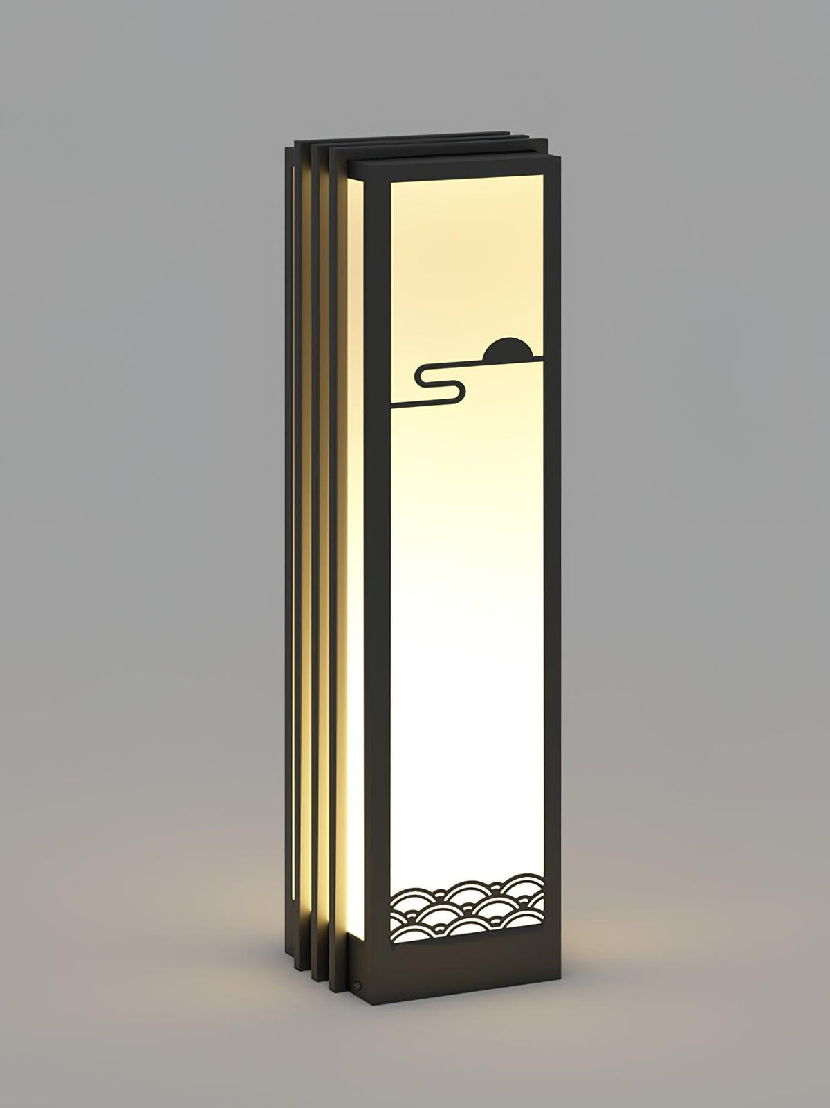 Rivenena Outdoor Light Rectangular Sunrise Pattern Minimalist Garden