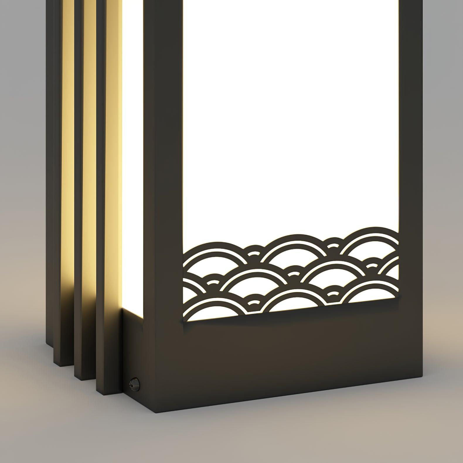 Rivenena Outdoor Light Rectangular Sunrise Pattern Minimalist Garden