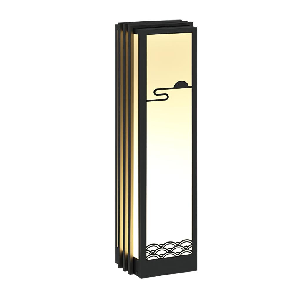 Rivenena Outdoor Light Rectangular Sunrise Pattern Minimalist Garden