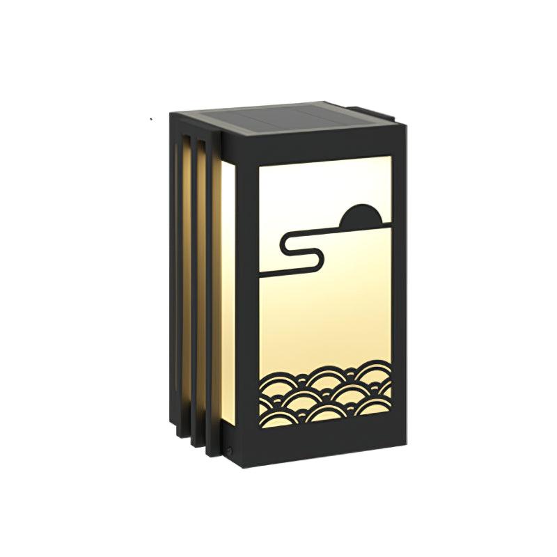 Rivenena Outdoor Light Rectangular Sunrise Pattern Minimalist Garden