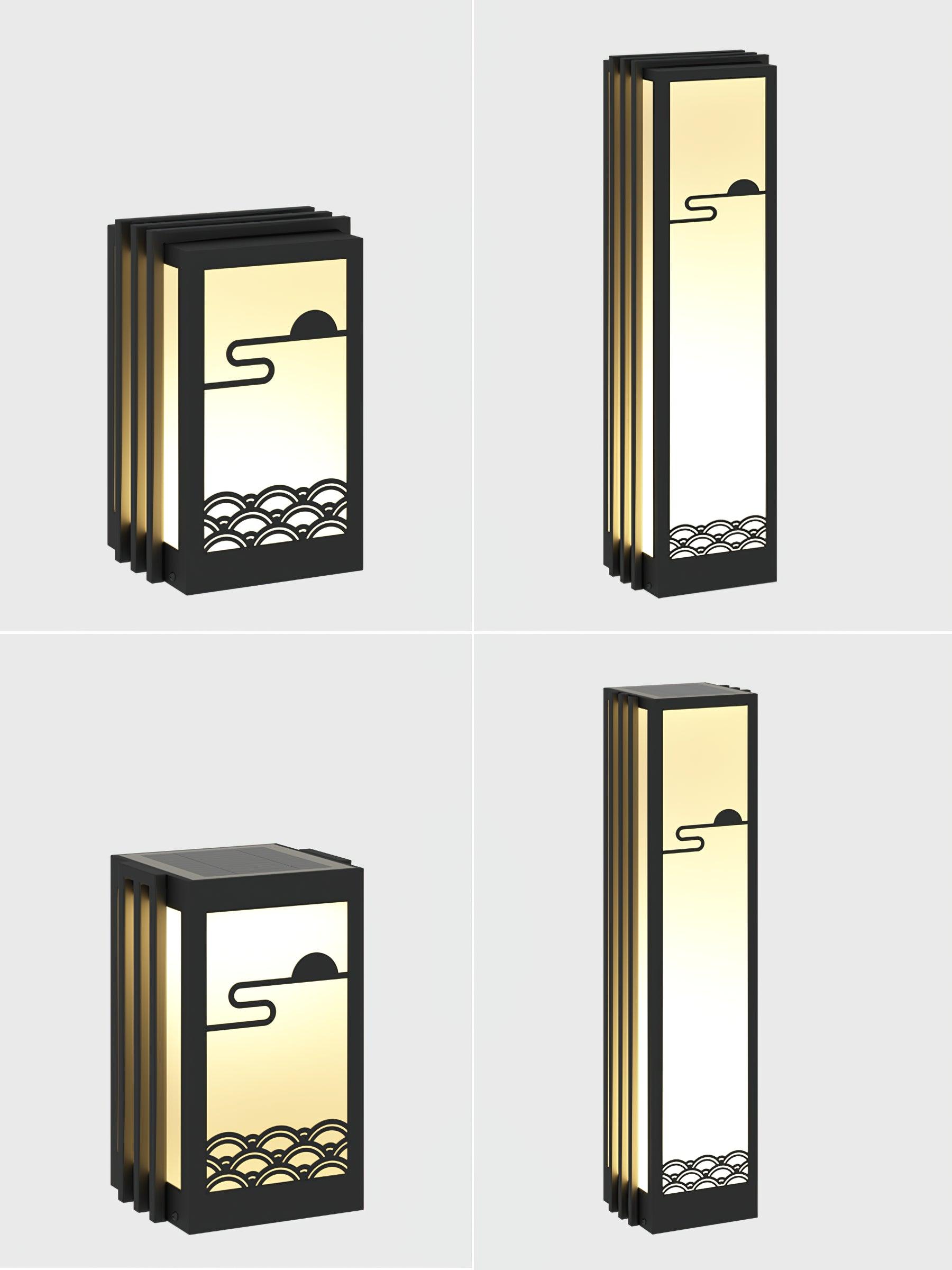 Rivenena Outdoor Light Rectangular Sunrise Pattern Minimalist Garden