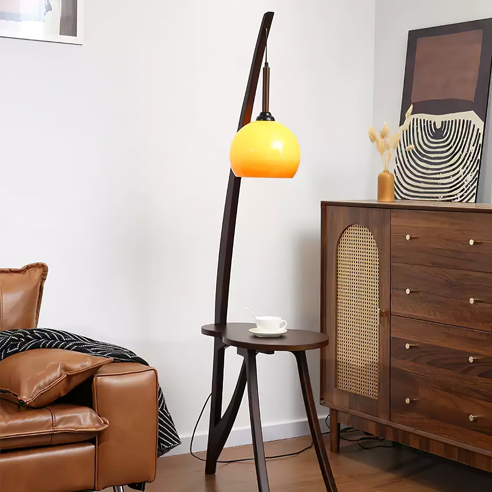 Natura Wood Hanging Floor Lamp