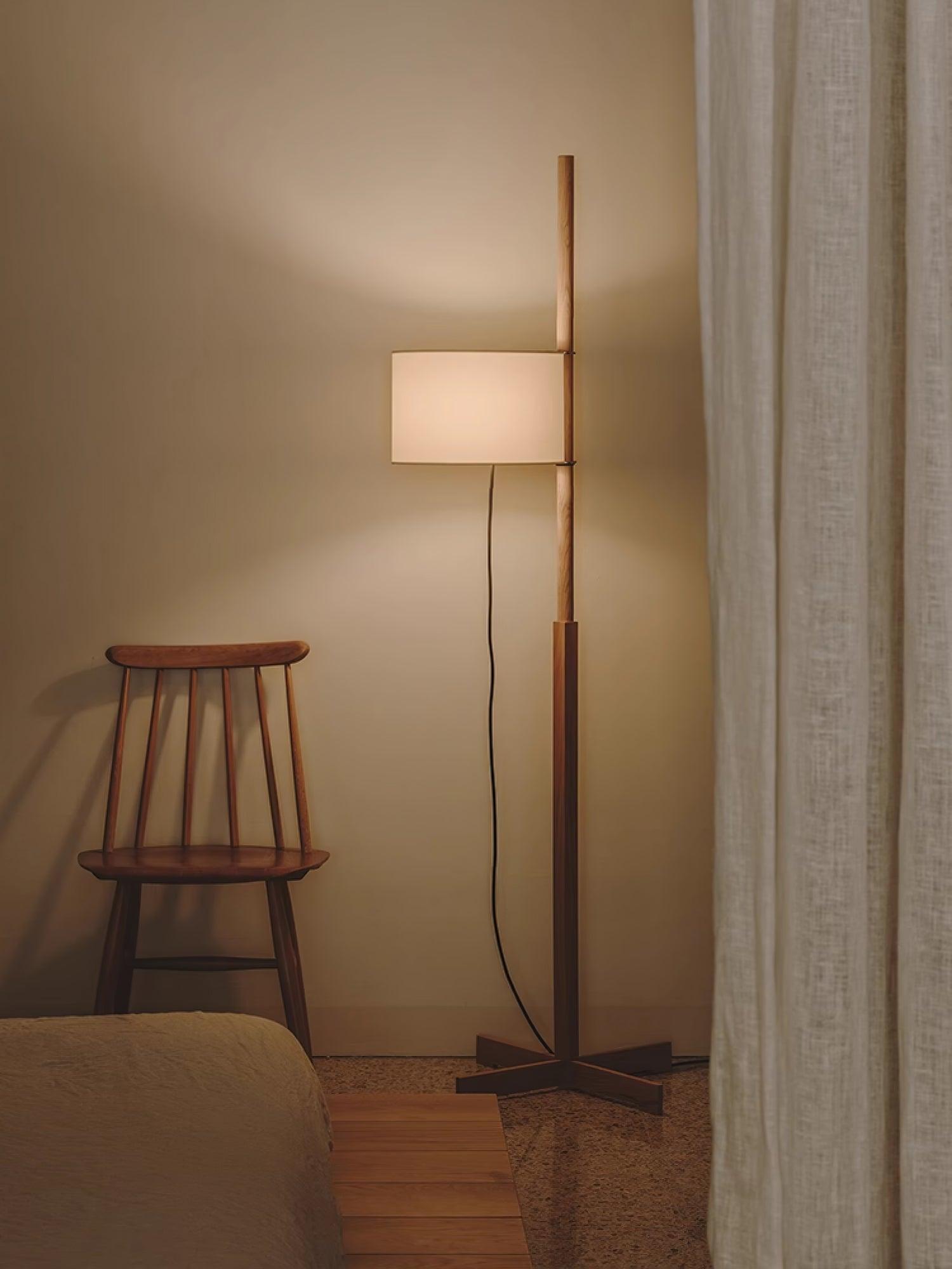 Vindis Wood Fabric Floor Lamp