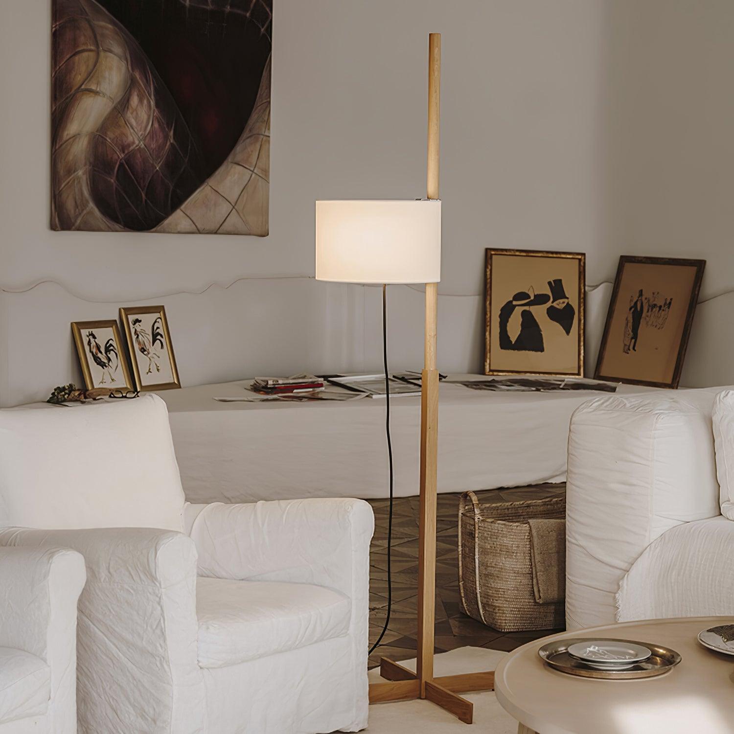 Vindis Wood Fabric Floor Lamp