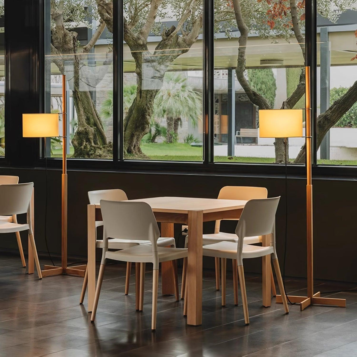 Vindis Wood Fabric Floor Lamp
