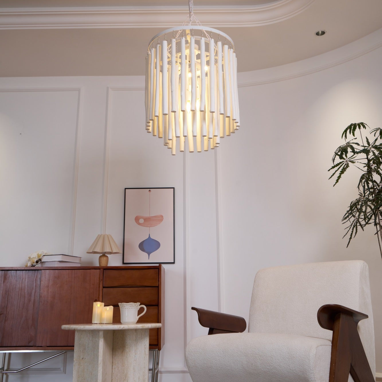 Nyphaiel Postmodern Luxury Wood Chandelier - Neutral Decor