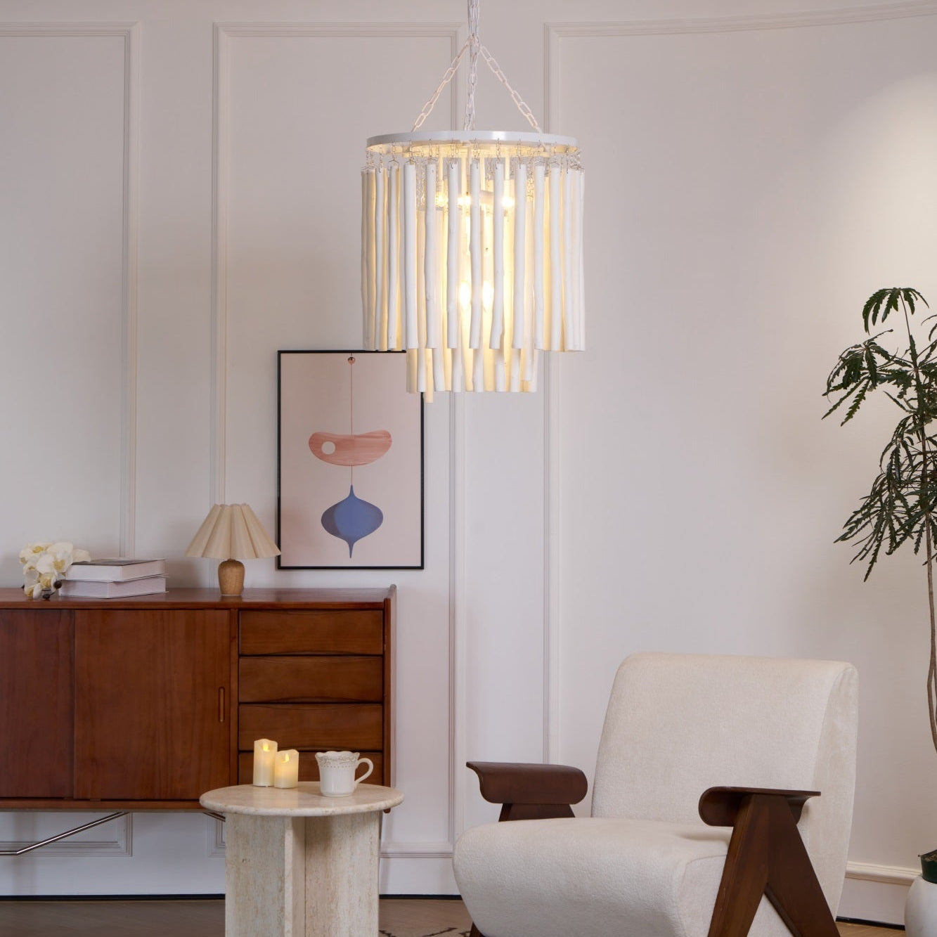 Nyphaiel Postmodern Luxury Wood Chandelier - Neutral Decor