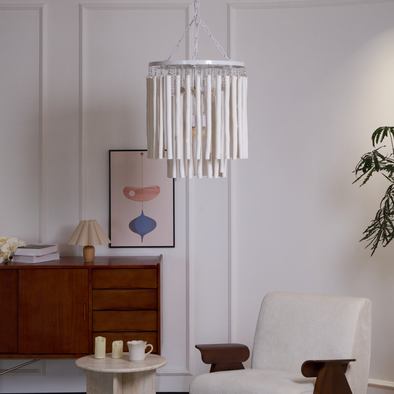 Nyphaiel Postmodern Luxury Wood Chandelier - Neutral Decor