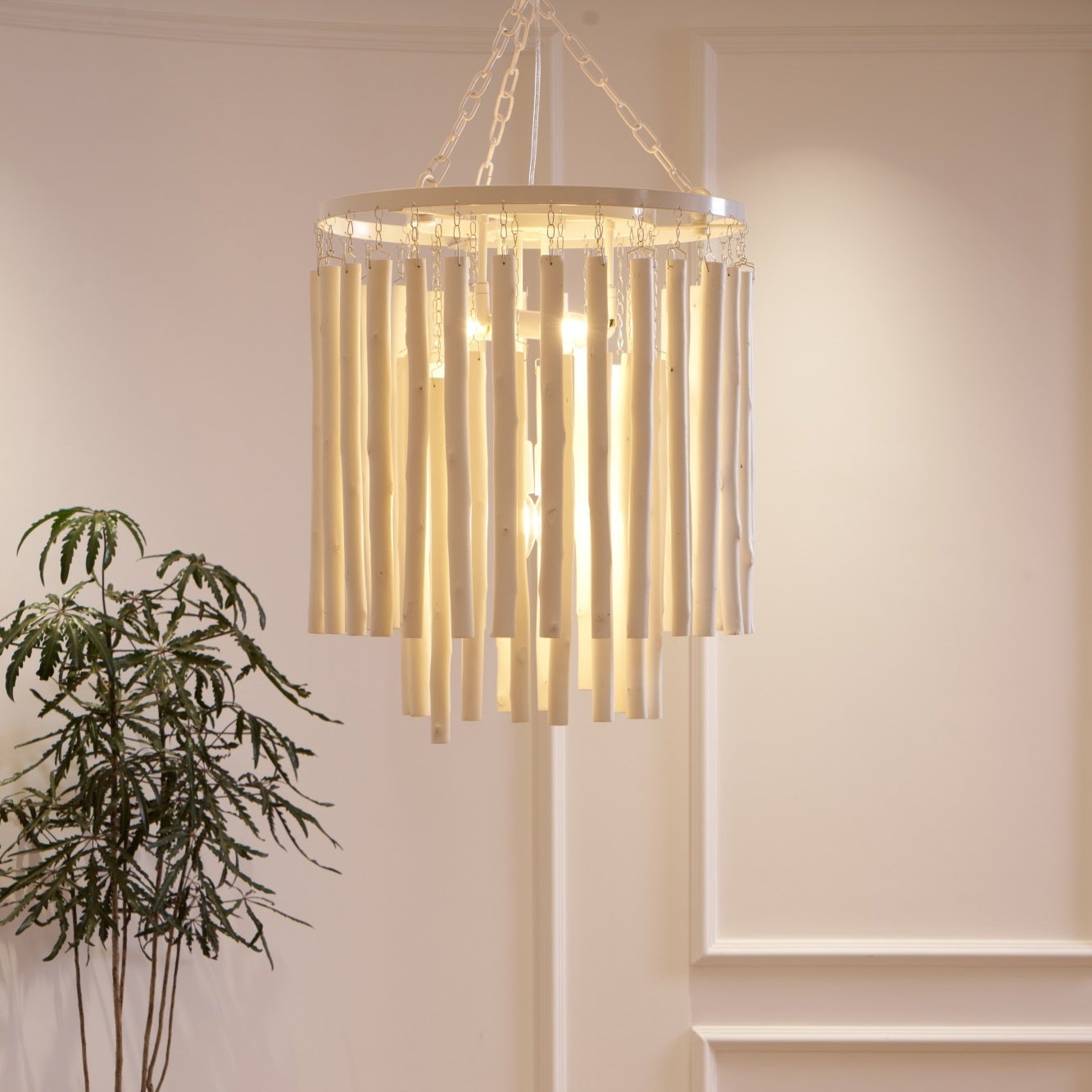 Nyphaiel Postmodern Luxury Wood Chandelier - Neutral Decor